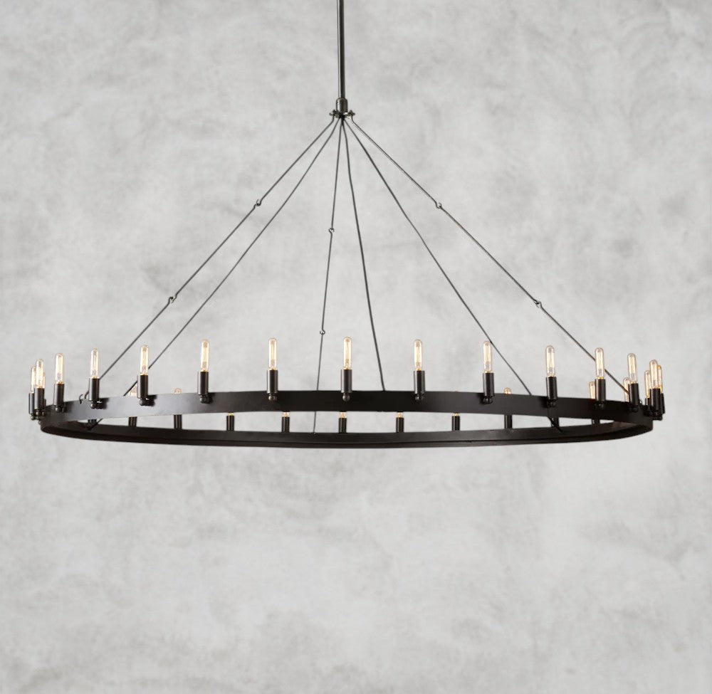 Camino Round Outdoor Chandelier 26", 38", 50", 63", 73"